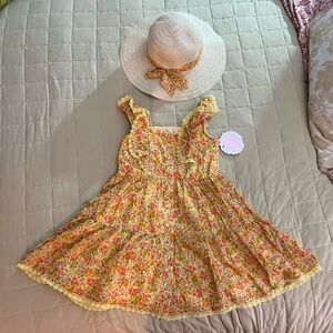 {Between} Super-cute Spring Dress with Matching Hat- perfect for Easter!